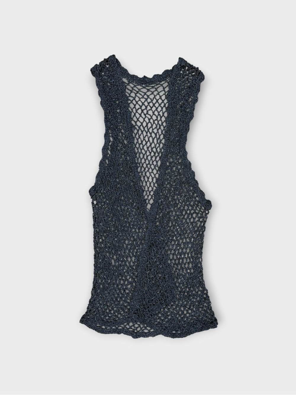Blue Metallic Mesh Vest | Vintage